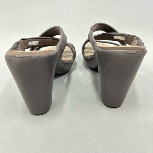 CROCS Cyprus IV Heel Brown Mushroom Brown Sandals Rubber Jelly Womens Size 10 - Picture 5 of 14